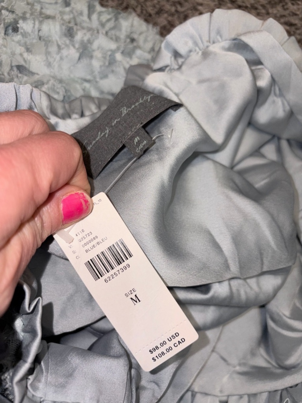 Anthropologie Sunday in Brooklyn Blue Smocked Textured Peplum Tank Size M NWT - Picture 7 of 8